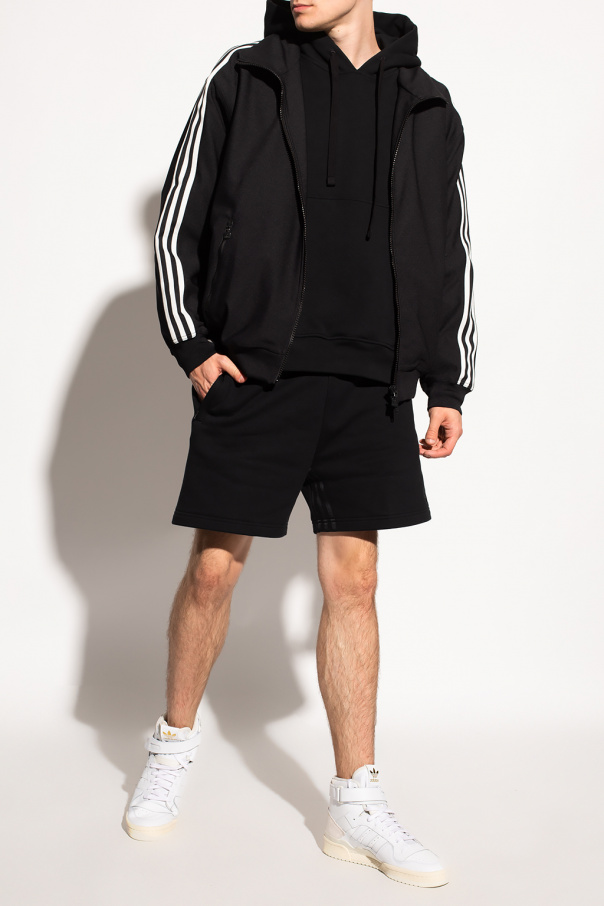 Adidas originals floating 2024 stripe hoodie in black